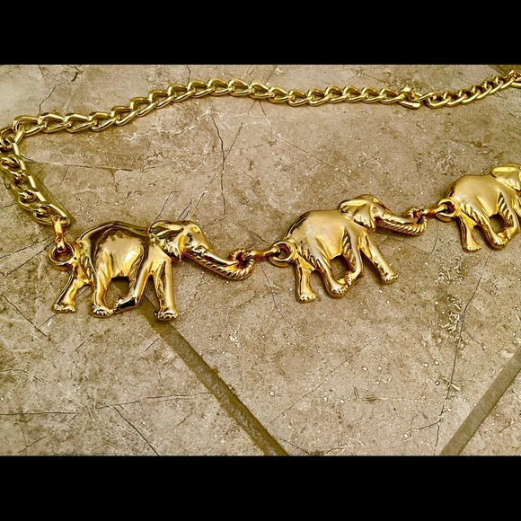 🐘 💕 1980s Gold Tone Chain Belt 💕🐘 - Picture 5 of 15
